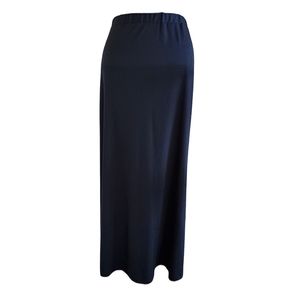 Vintage 70s AMPLE TOGS Black Poly Maxi Skirt 38 Waist 1X